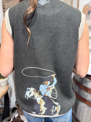 Ropin’ Wild Western Cowboy Sweater Vest