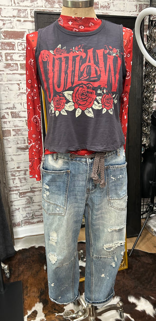 Outlaw Muscle Crop Tank