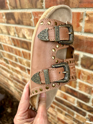 Sonoran Sunset Boot Stitch Sandals-Tan