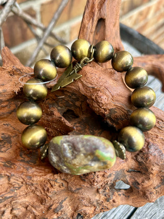 Chunky Turquoise Nugget Stretch Bracelet