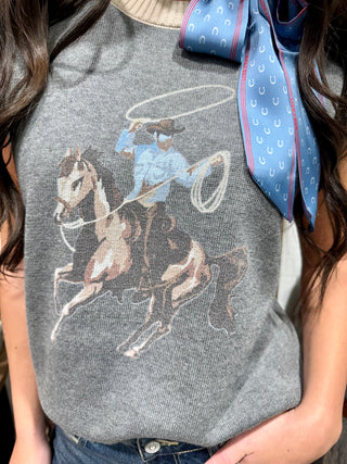 Western Cowboy Bucking Horse Sweater Vest