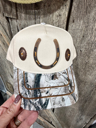 Lucky Horseshoe Camo Trucker Hat