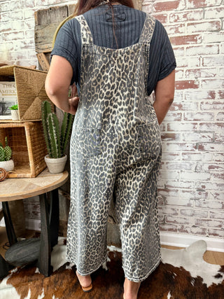 Leopard/Cheetah  Print Wide Leg Overalls – Trendy Women’s Casual Jumpsuit