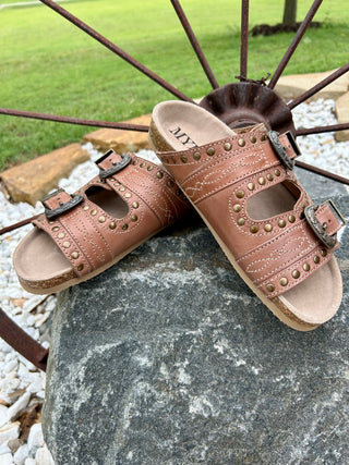 Sonoran Sunset Boot Stitch Sandals-Tan