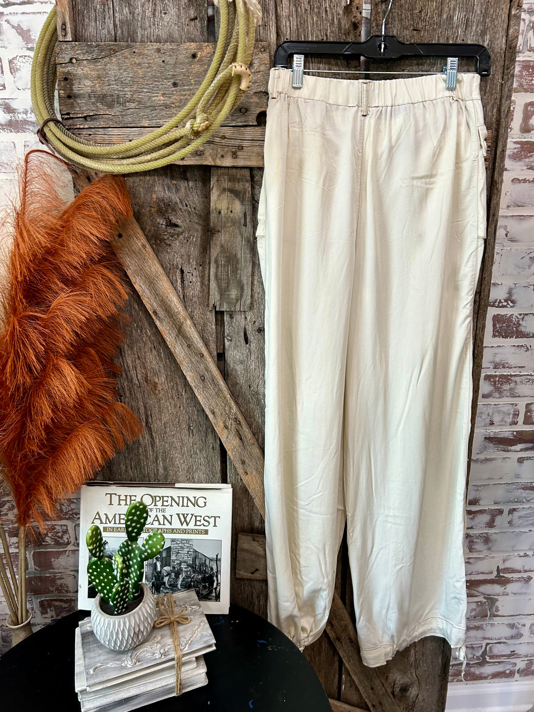 WASHED COLOR TENCEL 3D POCKET WIDE PANTS-FINAL SALE !!