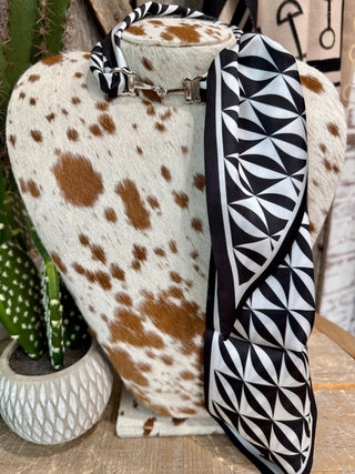 Black & White Twilly Scarf