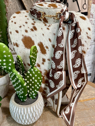 Brown Paisley Twilly