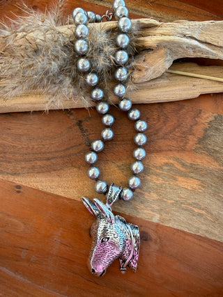 Dash The Donkey Faux Navajo Pearl Necklace