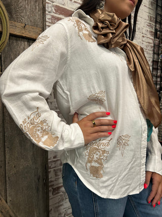 Don’t be A Legend Be A Cowgirl Linen Western Shirt