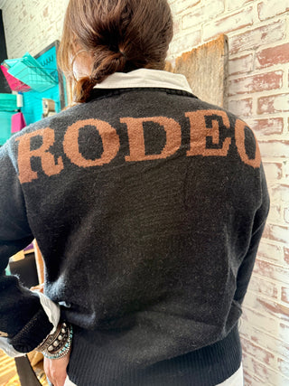 Rodeo Cowboy Graphic Sweater – Western Bronc Rider Pullover