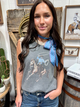 Western Cowboy Bucking Horse Sweater Vest