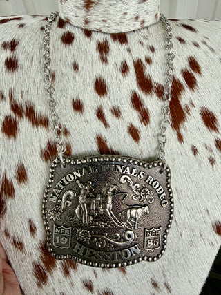 1985 NFR Commemorative Buckle Statement Necklace