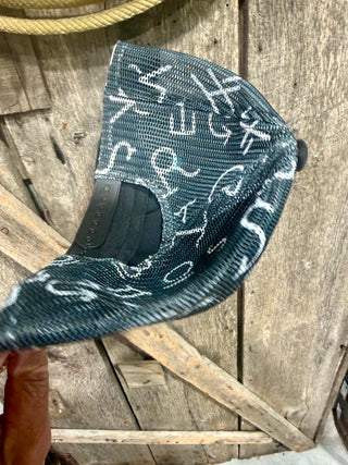Turquoise Concho Cattle Brand Western Trucker Hat- Only One!