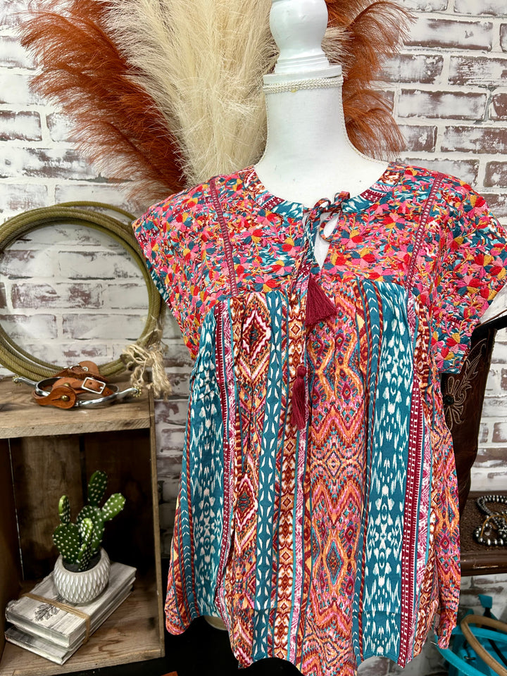 Andree By Unit Embroidery Babydoll Top-FINAL SALE!