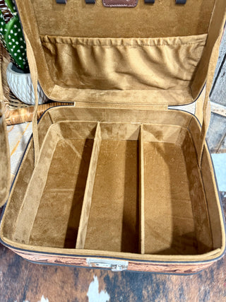 American Darling Tooled Leather Jewelry Case – Western Travel Organizer Box-886