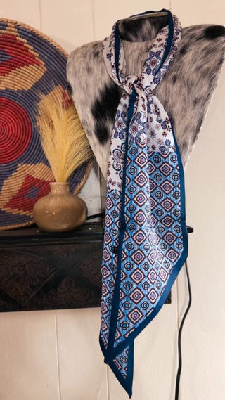 Blue Paisley Print Western Twilly