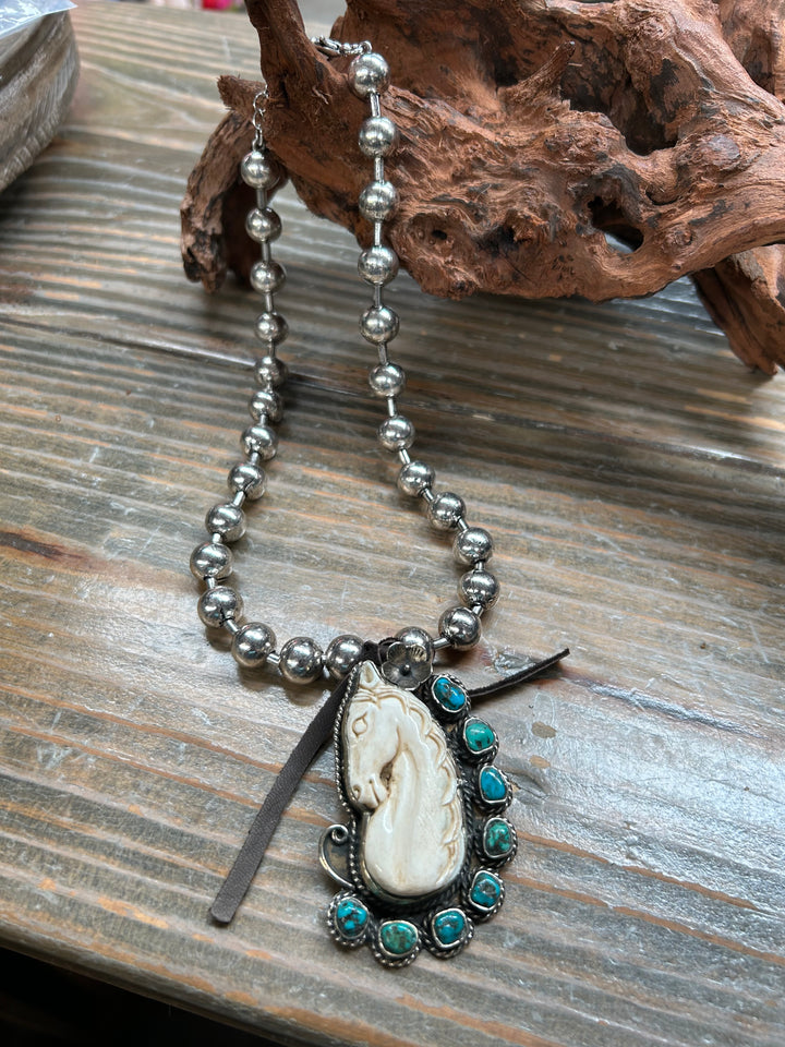 Turquoise Horse Head Necklace