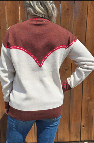 Cowboy Bronco Rider Western Sweater – Rodeo Graphic Knit Pullover