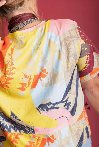 2 Fly Neon Roundup Western Waffle Knit Graphic Boxy Top