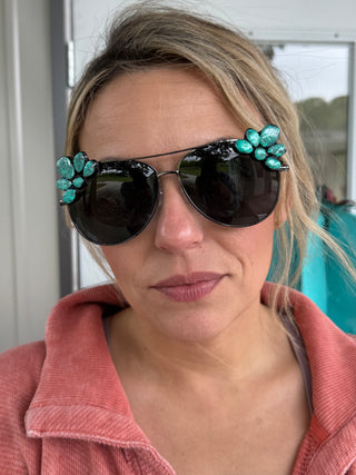  Handcrafted Turquoise Sunnies Sunglasses – Boho Chic Statement Eyewear