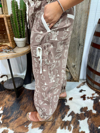 Taupe Western Cargo Joggers