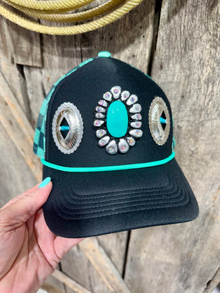 Turquoise Concho Cowgirl Trucker Hat