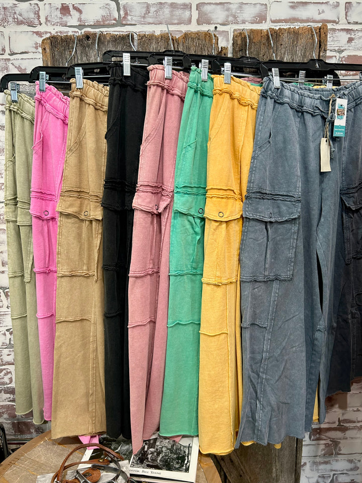 Take It Easy Easel Cargo Pants-8 COLORS!!