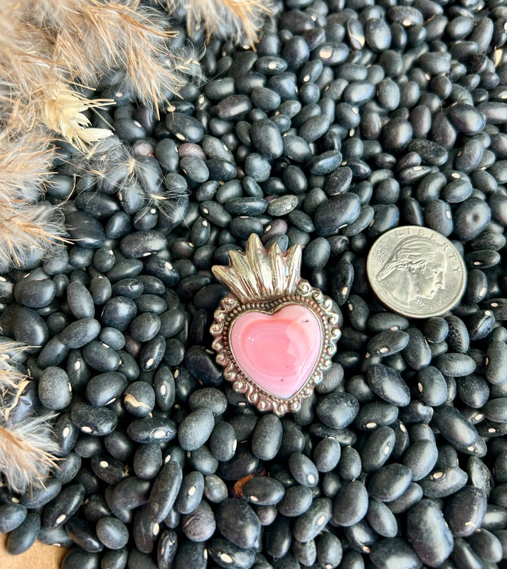 Pink Conch Sacred Heart Ring-( adjustable)