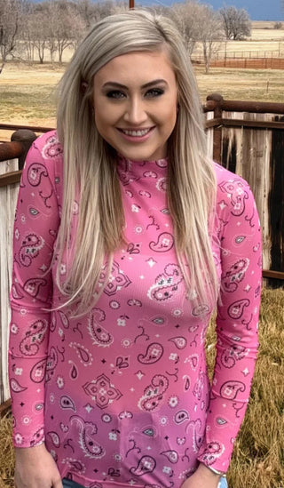 Pink Bandana Babe Mesh Top