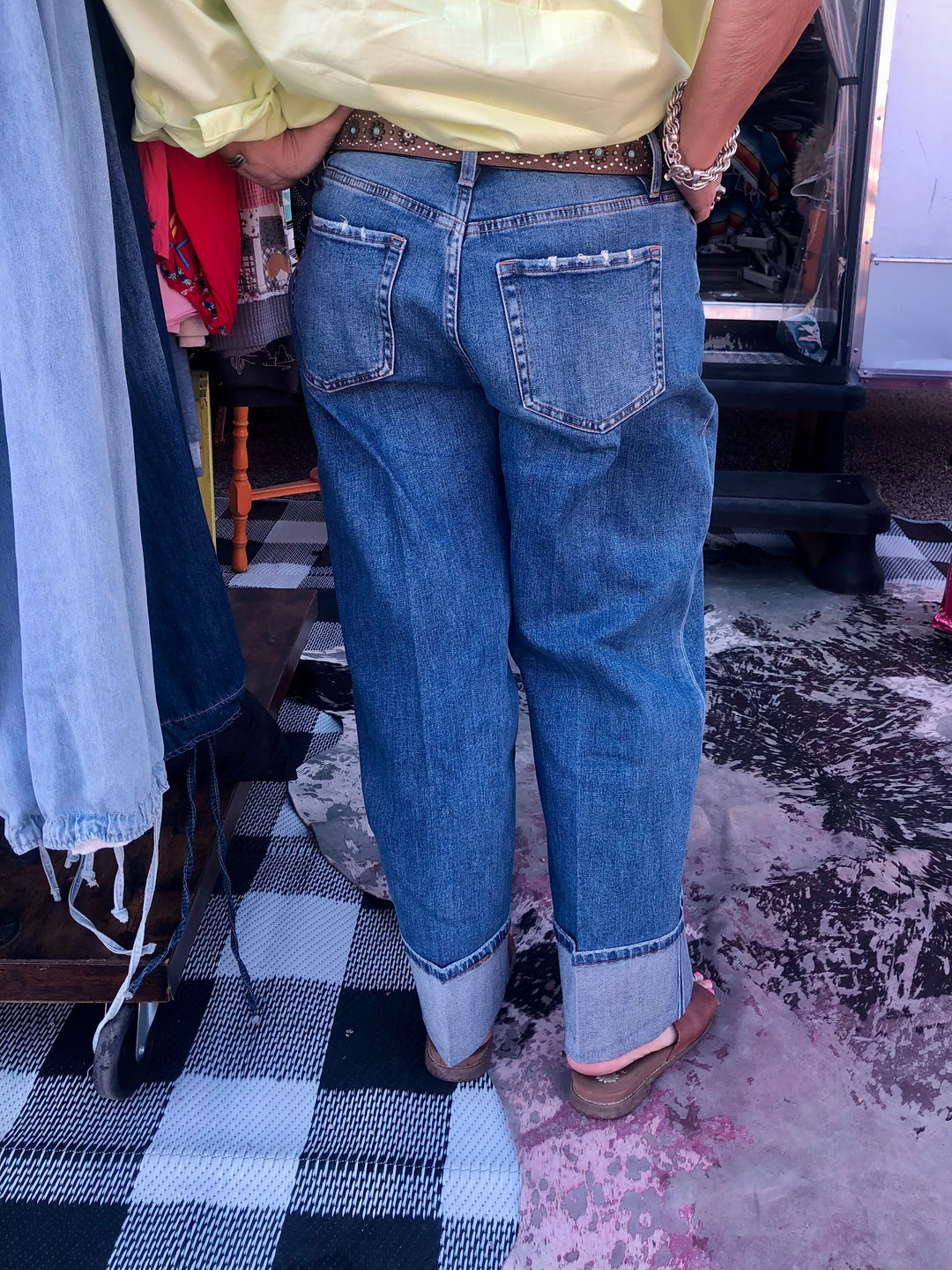 Flying Monkey Wide Leg Cuff Jeans
