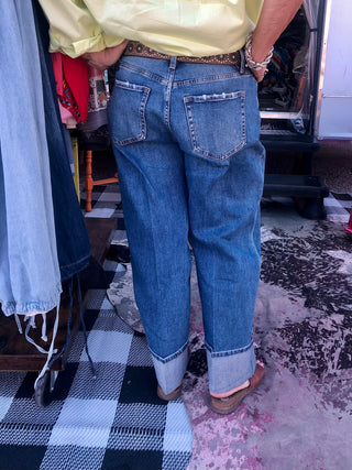 Flying Monkey Wide Leg Cuff Jeans