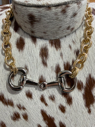 Mixed Metals Gold & Silver Chunky Bit Necklace
