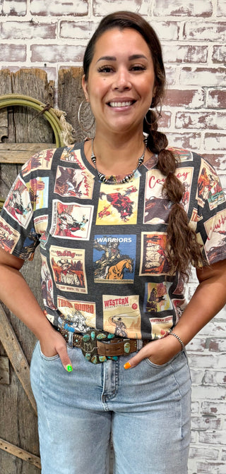 Retro Rodeo Poster Graphic Tee