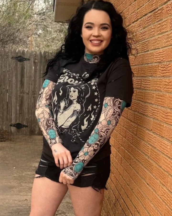 Tattoos on This Town Mesh Top
