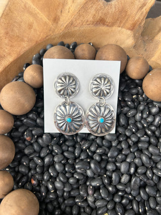Joan Begay Double Concho Earrings