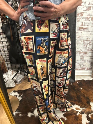 Black Rodeo Poster Trouser Pants
