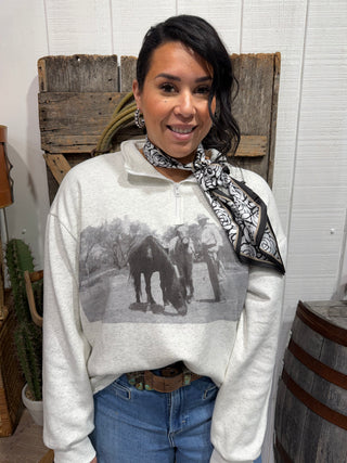 Legacy Ranch Vintage Graphic Quarter Zip Pullover – Western Soft Fleece-2 Fly Co.