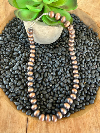 18” 10mm Copper Bead Choker Necklace