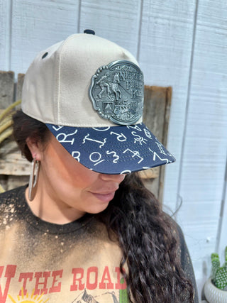National Finals Rodeo Western Hat – Silver NFR Buckle Patch Cowboy Cap-333