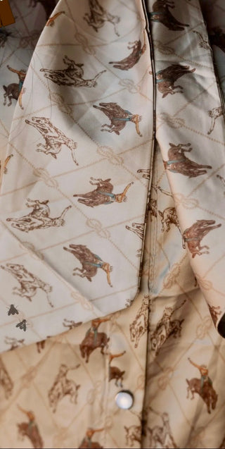 2 Fly Co Brimstone Bucking Horse Tie-Neck Blouse