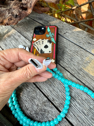 Turquoise Beaded Phone Car Charger