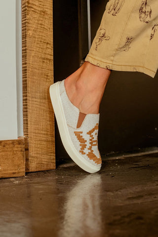 Very G Western Woven Slip-On Clogs-Cognac-FINAL SALE !
