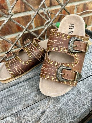 Sonoran Sunset Boot Stitch Sandals-Brown