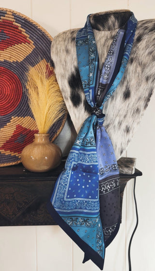 Blue Bandana Print Twilly