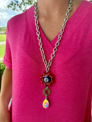 Nostalgia Pool Ball Water Hydrant Necklace | Upcycled Statement Necklace