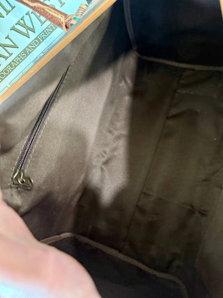 Large Turquoise & Tan Tooled Leather Speedy Western Duffle Style Bag