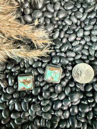 Rolling Sevens Kingman Turquoise Dice Stud Earrings