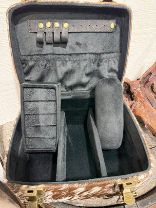 Black & White Cowhide Western Jewelry Box