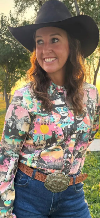 Cosmic Cowgirl Pearl Snap Rodeo Shirt