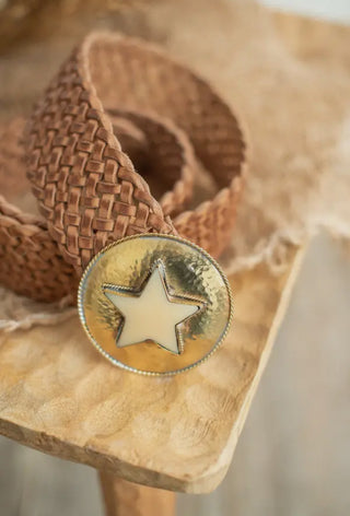 Lone Star Woven Leather Belt